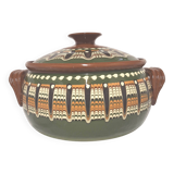 Handcrafted glazed stoneware soup tureen