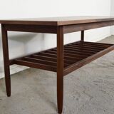 Table basse danoise vintage du milieu du siècle à deux niveaux en Afromosia.