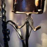 Brutalist wrought iron floor lamp from the 60s