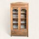 Parisian art deco glass cabinet in raw wood