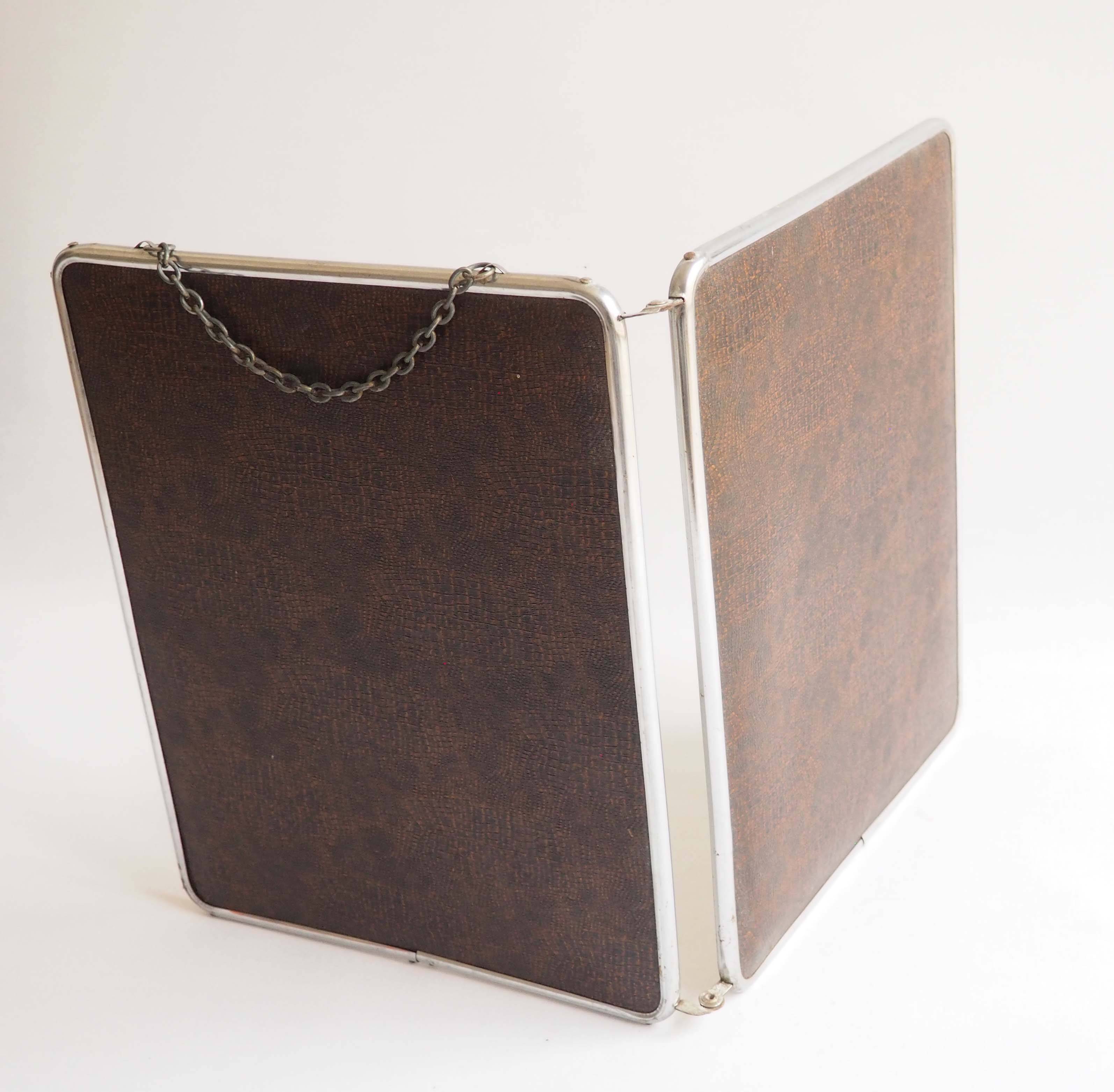 Diptych barber mirror