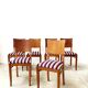 6 striped fabric chairs from the 1950s
