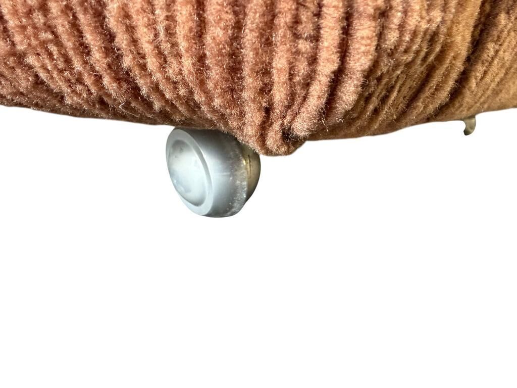 Set of 2 vintage ribbed brown armchairs