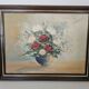 Tableau Huile sur toile Bouquets de roses Fleurs tulipes signé Hire