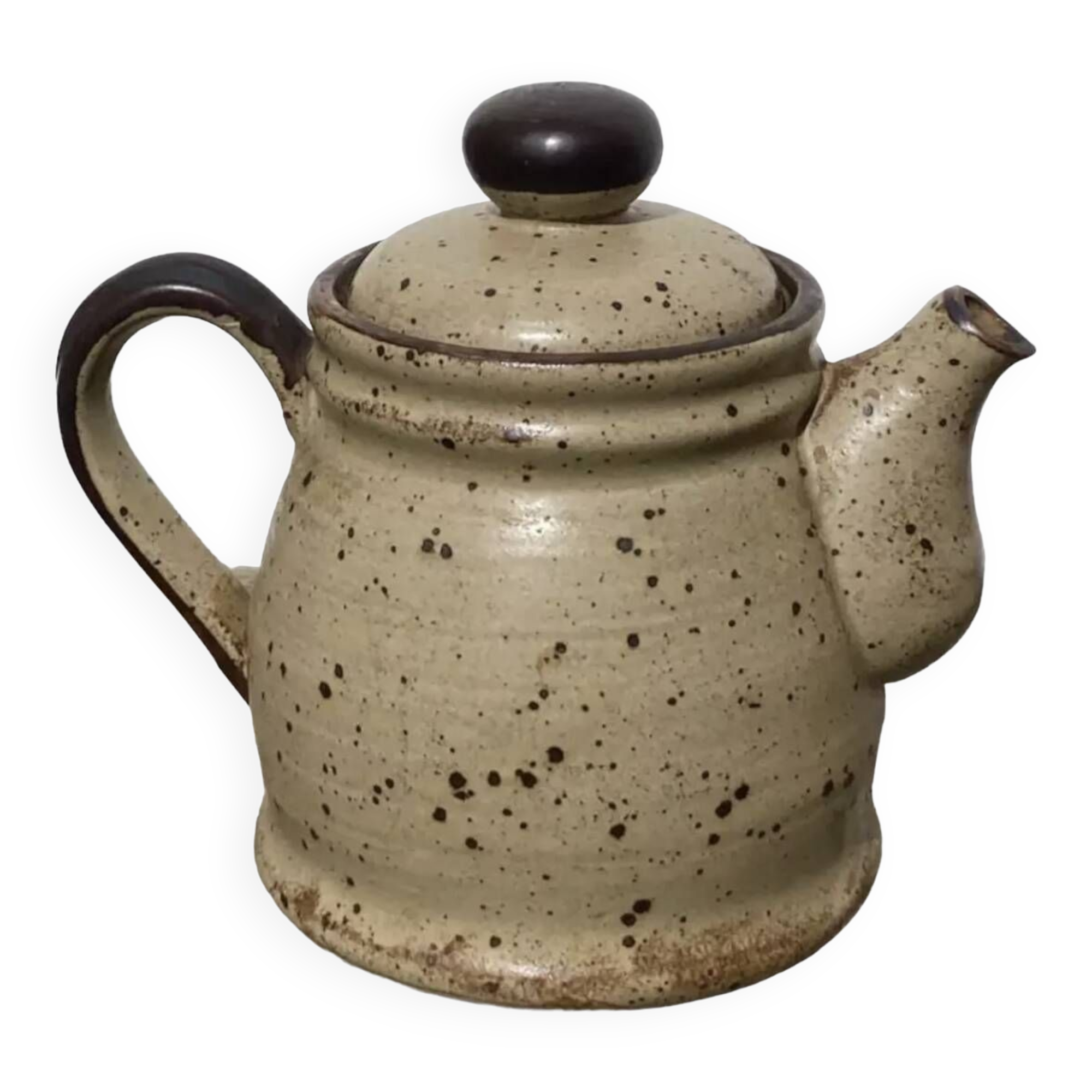 Japanese beige stoneware teapot