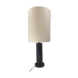 Midcentury brutalist bakelite table lamp, bouclé shade 1960s