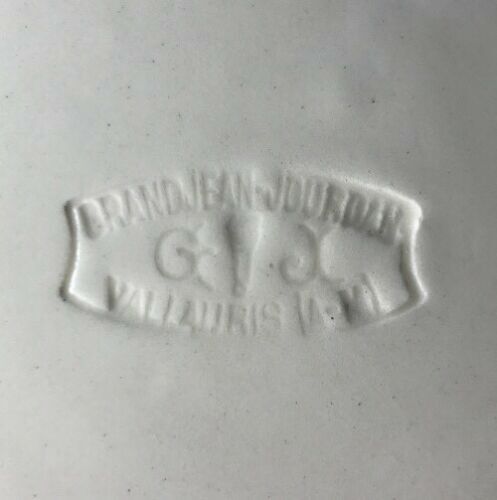 Plate Vintage Imitation wood Vallauris Grandjean Jourdan