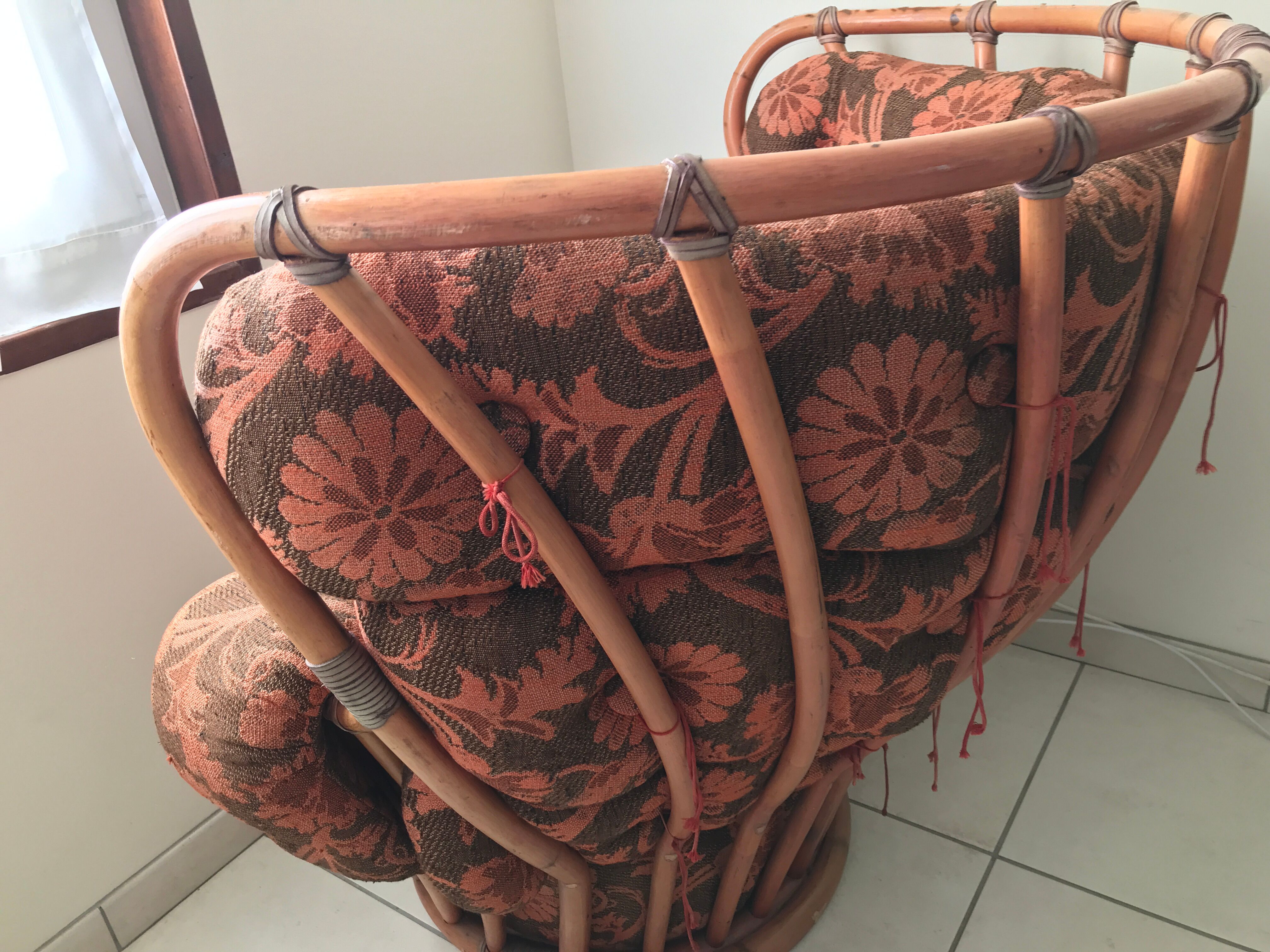 Vintage wicker rattan chair, 60s-70s