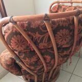 Vintage wicker rattan chair, 60s-70s