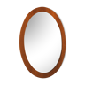 Miroir scandinave ovale en teck 57 x 37 cm