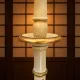 Antique Japanese handpainted floorlight white and gold (new shade)
