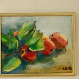 Mid-20th century original still life oil on canvas – apples
