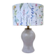 Table lamp, frosted glass base and floral shade