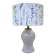 Table lamp, frosted glass base and floral shade