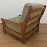 Brutalist chair with oak feathers