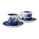 2 Spode Copeland “Blue Tower” Espresso Cups with Saucers – English Vintage