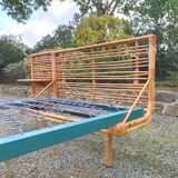 Vintage rattan bed and bedside