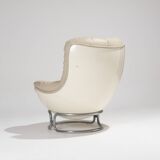 Fauteuil en cuir Karaté Michel Cadestin, 1970s