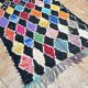 Vintage Boucherouite Berber rug: Hand-knotted Moroccan rug.