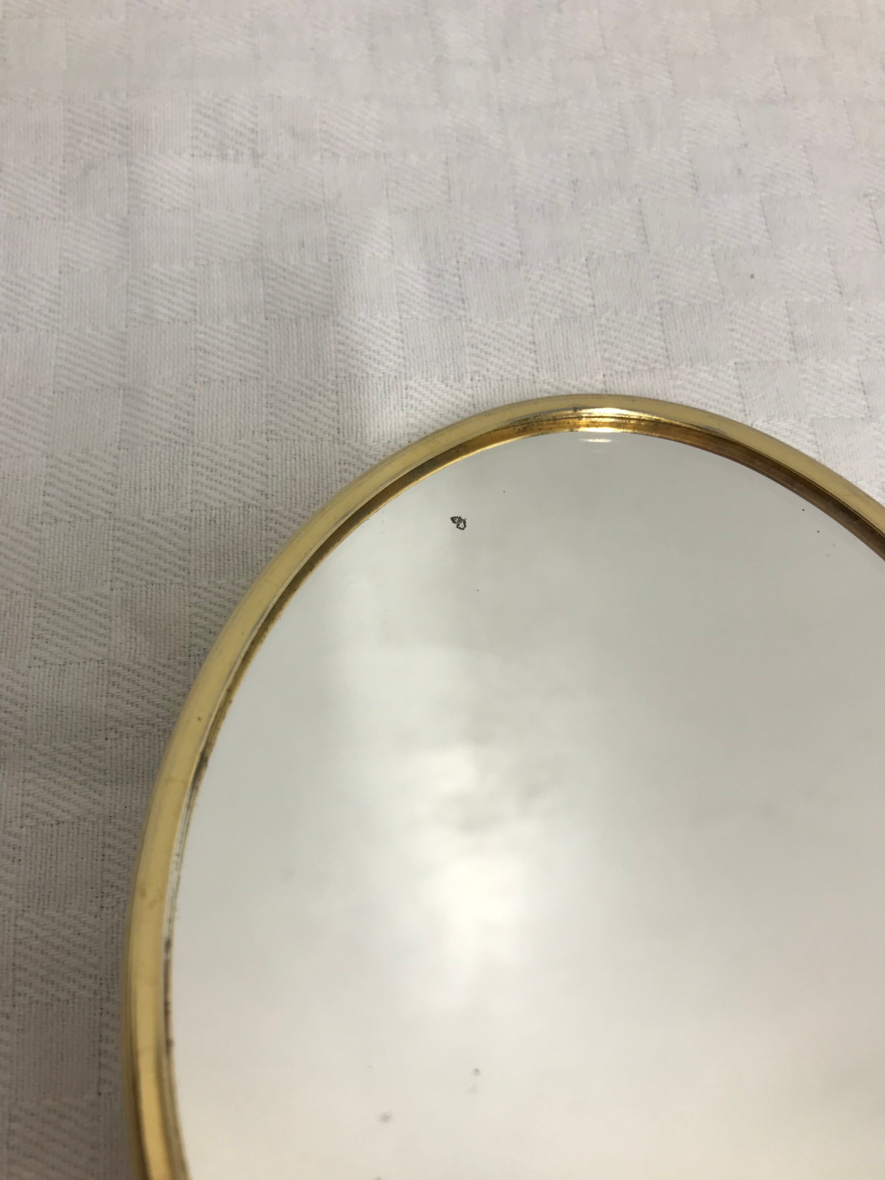 Mirror Face to hand gilded porcelain limoges Vintage