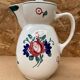 Old Teapot DIGOIN Sarreguemines White Ceramic Flower Decor #B631