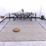 9x10 Checkered Brown White Moroccan Rug, 268x298Cm