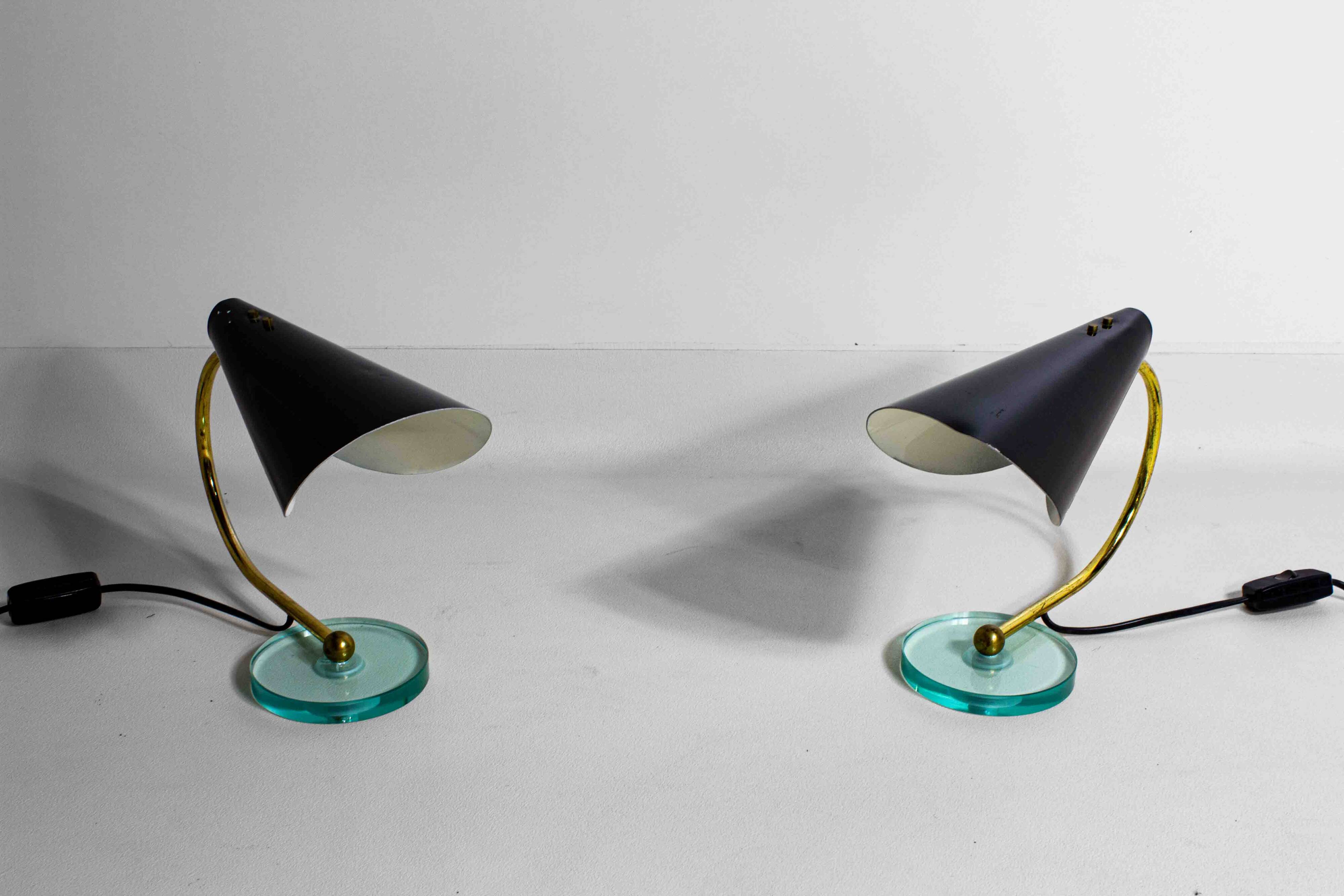 Stylish pair of Italian table lights, 1960s
