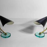 Stylish pair of Italian table lights, 1960s