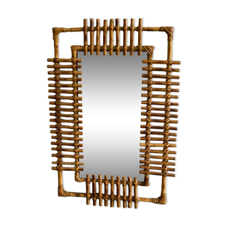 Rattan mirror