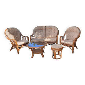 Salon de jardin en rotin