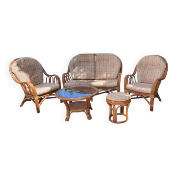 Salon de jardin en rotin