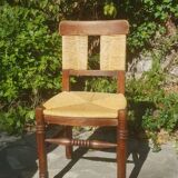 Série de 4 chaises Paillées 1970