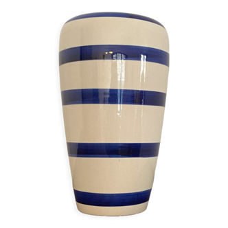 Vase en céramique bleu et blanc