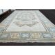 1970s Vintage Turkish Oushak Handmade  Beige Area Rug 113x192