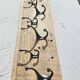 Teak coat rack with 10 double cast iron hooks