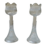 Pair of glass candlesticks