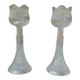 Paire de bougeoirs verre
