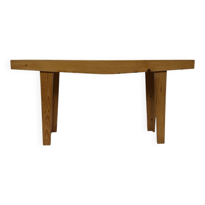 Table d'appoint vintage en pin des années 60, table d'appoint faite à la main, design minimaliste