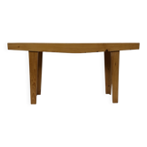 Vintage pinewood side table 60s handmade side table minimalist design
