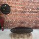 Vintage 70's oval coffee table in glass and chrome