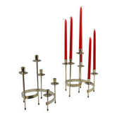 Pair of White Metal “Spiral” Candle Holders by Gunnar Ander for Ystad-Metall, Sweden, 1960s