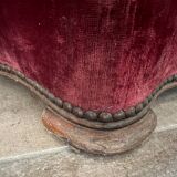 19th century Napoleon III chest, wood and red velvet