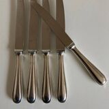 Set of 5 brasserie knives in silver display 1950