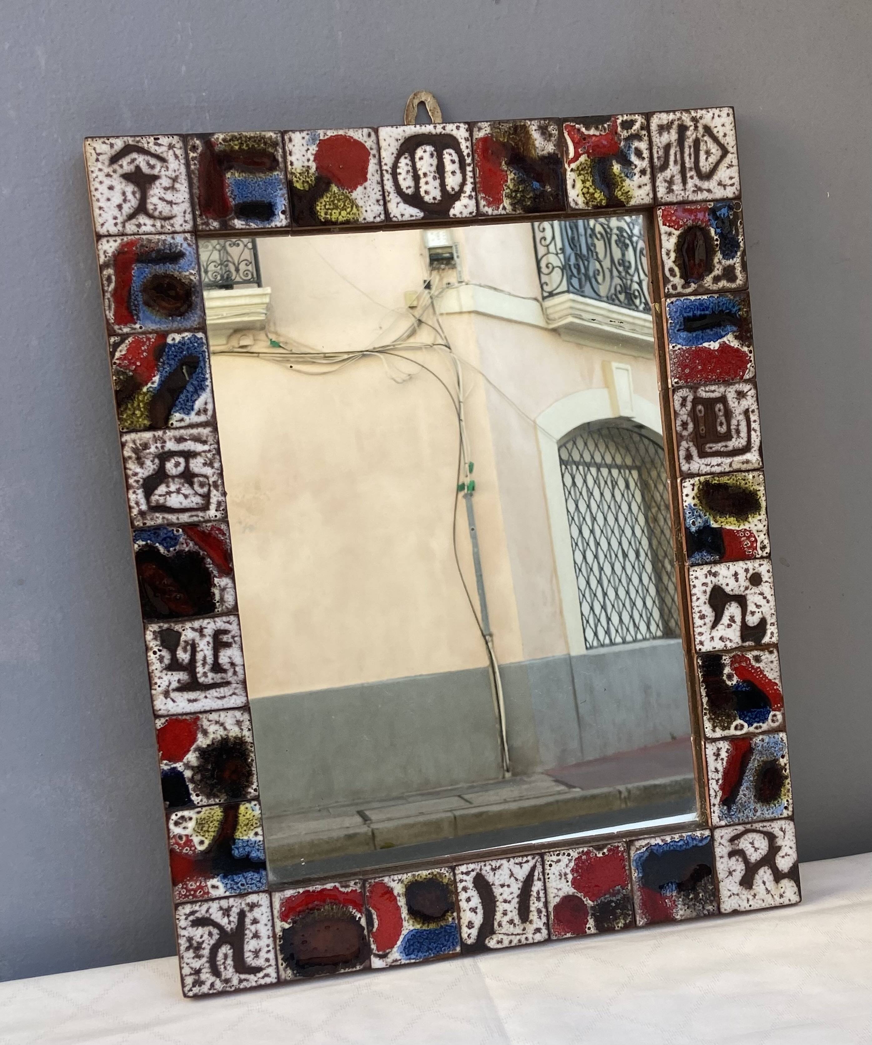 1960s ceramic mirror