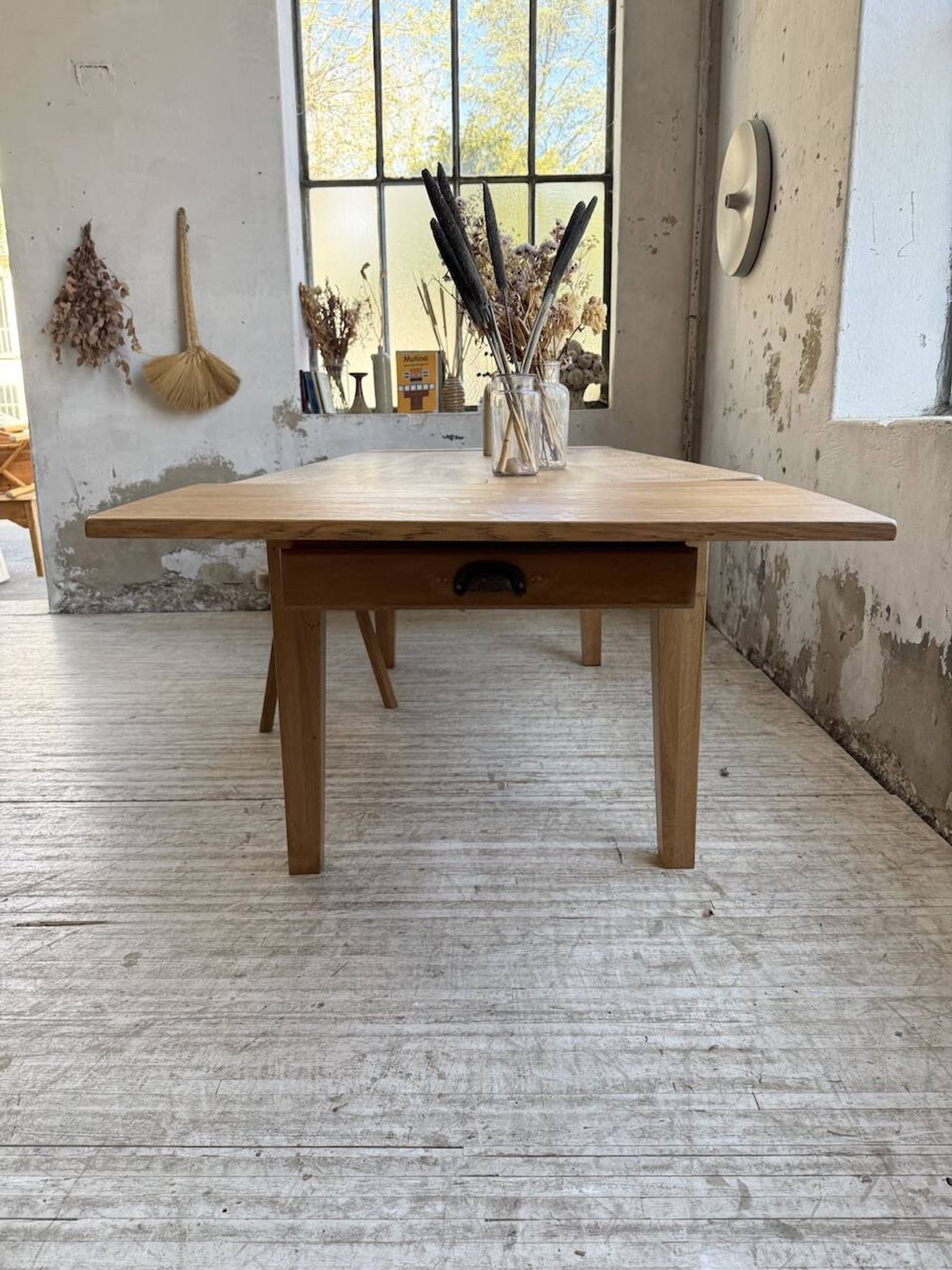 Table de ferme extensible en chêne massif