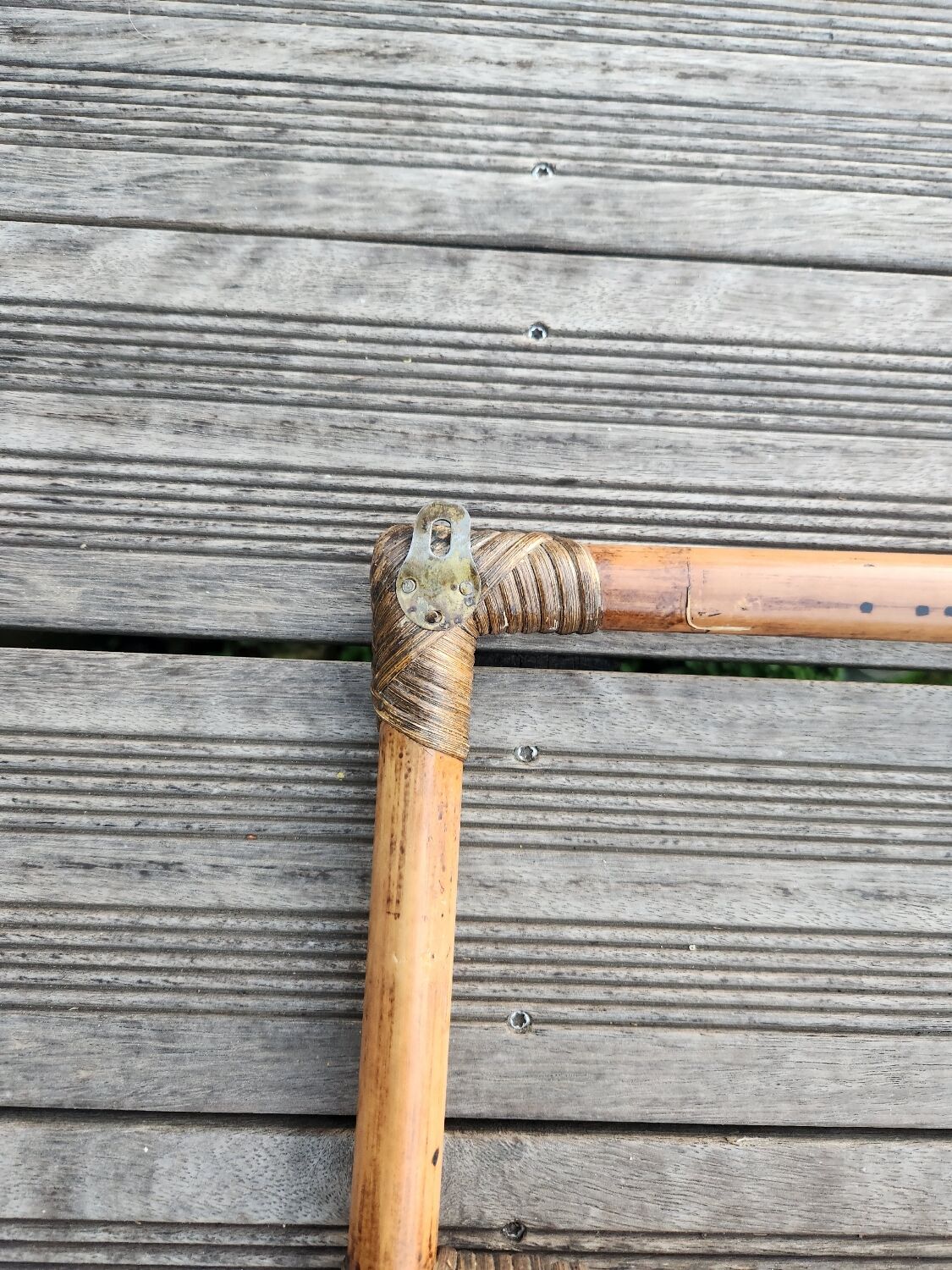 Bamboo and rattan headboard: vintage