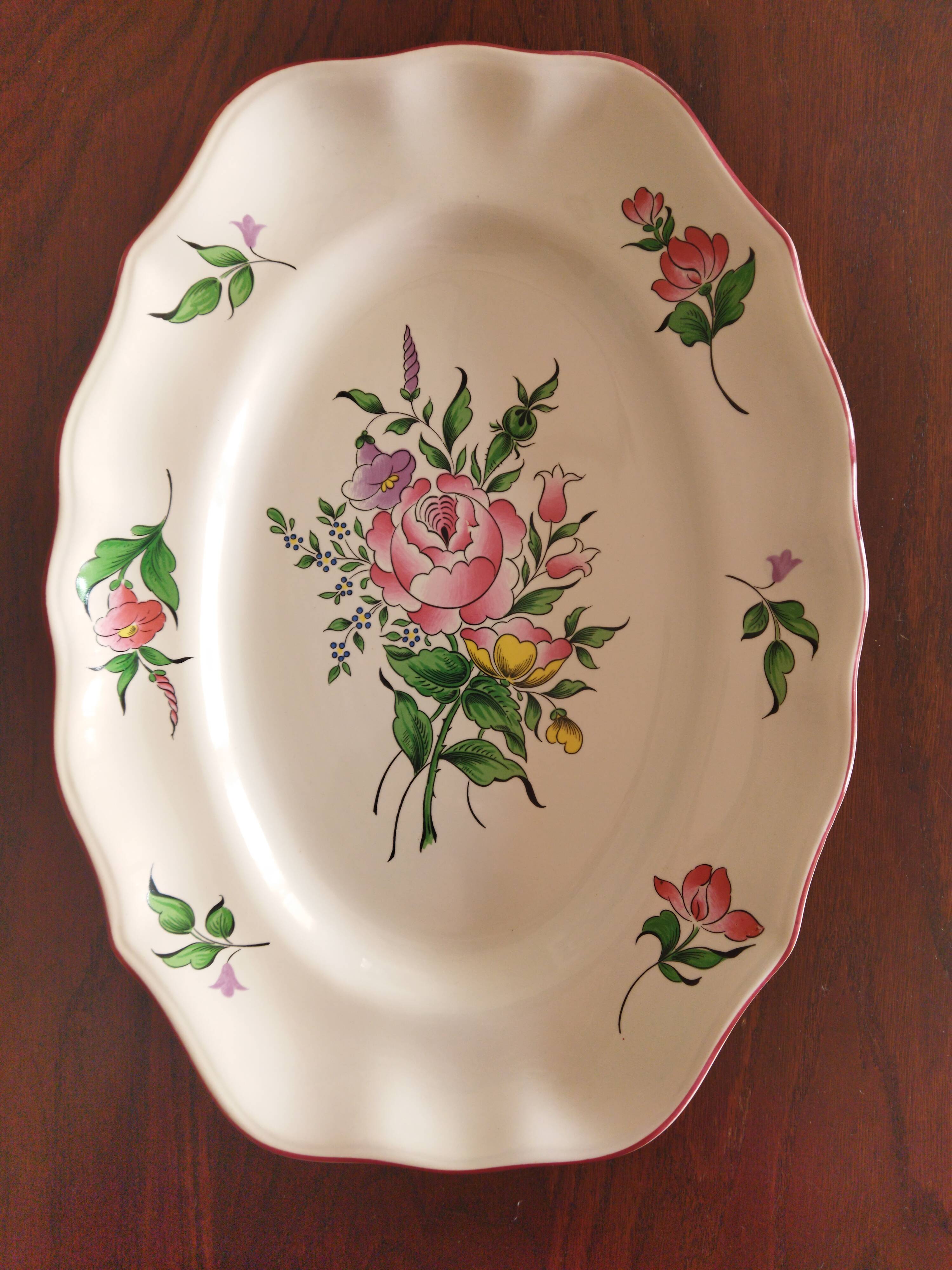 Oval dish, fine street lamp, KG Lunéville