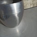 Old ice bucket ice cube in the shape of aluminum pear