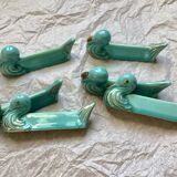Duck-shaped ceramic knife rest