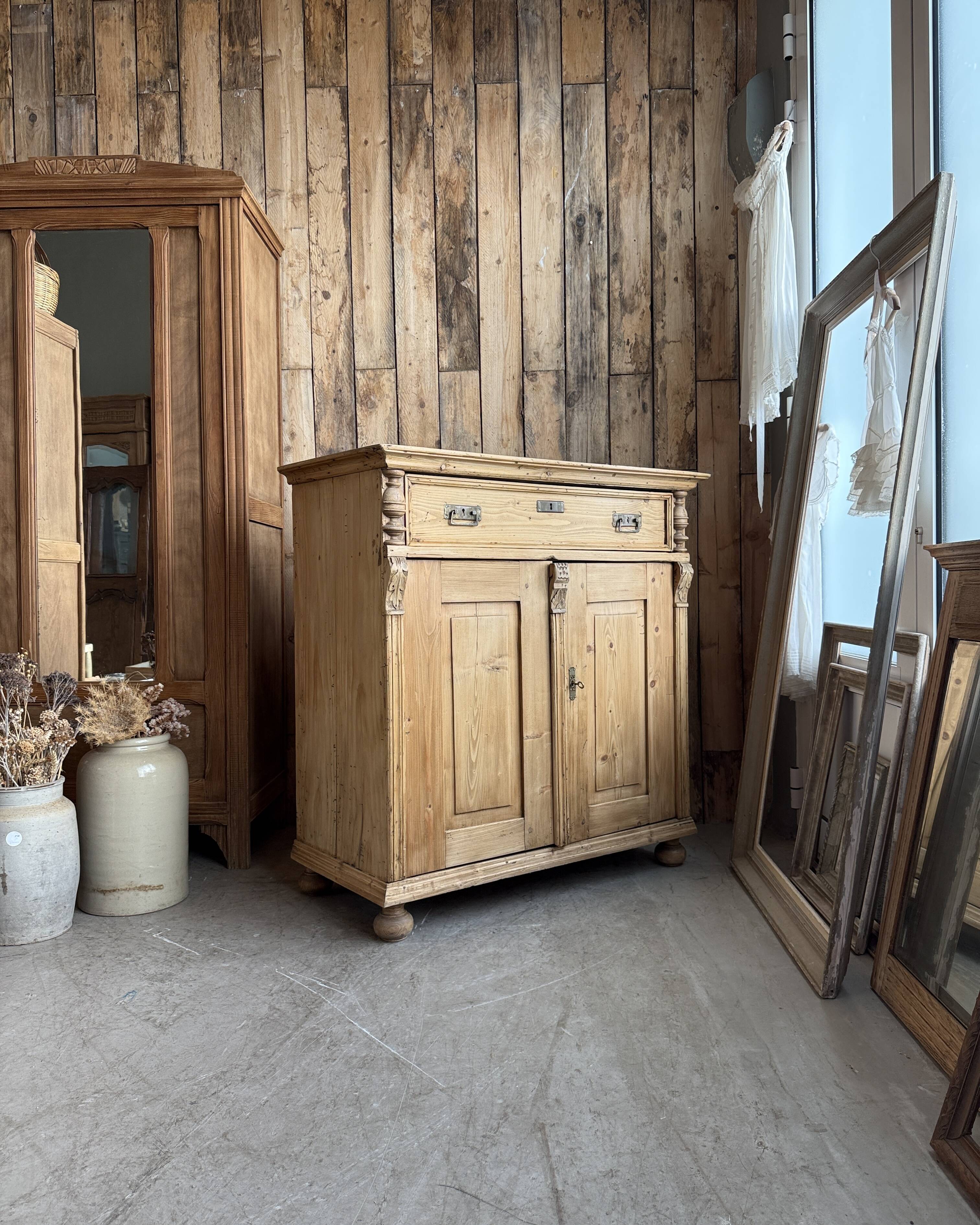 Antique solid pine sideboard